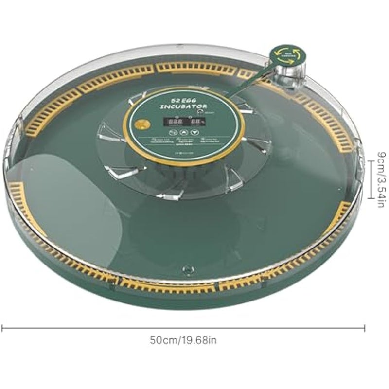 حاضنة بيض اوتوماتيكية تتسع لـ 52 بيضة مع ملعقة تقليب بيض ومصباح شمعدان - فقاسة دواجن للدجاج والبط والطيور، زجاجة مياه خارجية، الة تفقيس منزلية 60 واط (19.68 × 3.54 انش) - Image 2